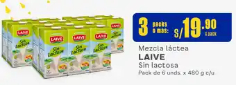 Plaza Vea Mezcla láctea LAIVE Sin lactosa Pack de 6 unds. x 480 g c/u oferta