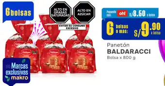 Plaza Vea Panetón BALDARACCI Bolsa x 800 g oferta
