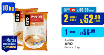 Plaza Vea Avena ARO Bolsa x 10 kg oferta