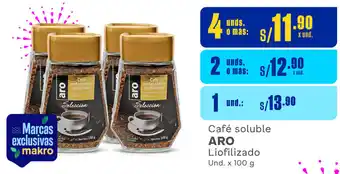 Plaza Vea Café soluble ARO Liofilizado Und. x 100 g oferta