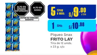 Plaza Vea Piqueo Snax FRITO LAY Tira de 12 unids. x 23 g. c/u oferta