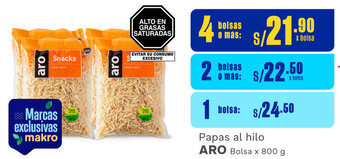 Plaza Vea Papas al hilo ARO Bolsa x 800 g oferta