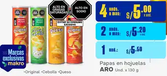 Plaza Vea Papas en hojuelas ARO Und. x 130 g oferta