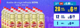 Plaza Vea Aceite de soya refinada SOYA Und. x 900 ml oferta