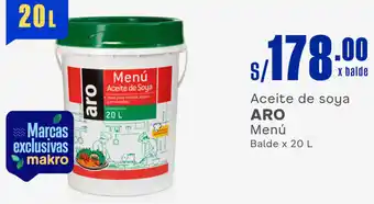 Plaza Vea Aceite de soya ARO Menú Balde x 20 L oferta