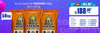 Plaza Vea Arroz extra nir FARAON Añejo 50kg oferta
