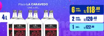 Plaza Vea Pisco LA CARAVEDO Und. x 4 L oferta