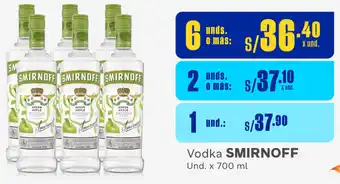 Plaza Vea Vodka SMIRNOFF Und. x 700 ml oferta