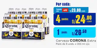 Plaza Vea Cerveza CORONA Extra Pack de 6 unds. x 355 ml c/u oferta