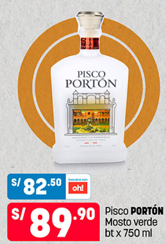 Plaza Vea Pisco PORTÓN Mosto verde bt x 750 ml oferta