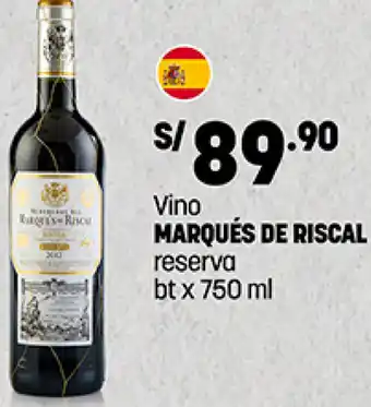 Plaza Vea Vino MARQUÉS DE RISCAL oferta