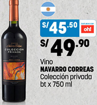 Plaza Vea Vino NAVARRO CORREAS Colección privada bt x 750 ml oferta