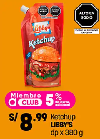 Plaza Vea Ketchup LIBBY'S dp x 380 g oferta