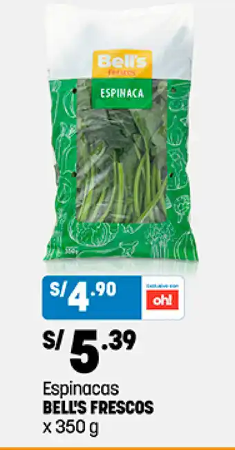 Plaza Vea Espinacas BELL'S FRESCOS x 350 g oferta