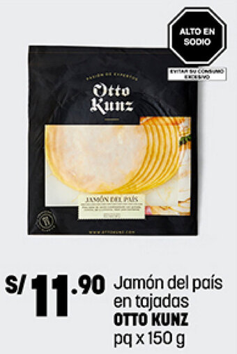 Plaza Vea Jamón del país en tajadas OTTO KUNZ pq x 150 g oferta