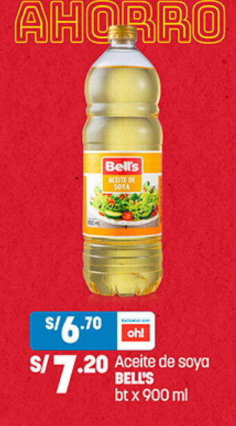 Plaza Vea Aceite de soya BELL'S bt x 900 ml oferta
