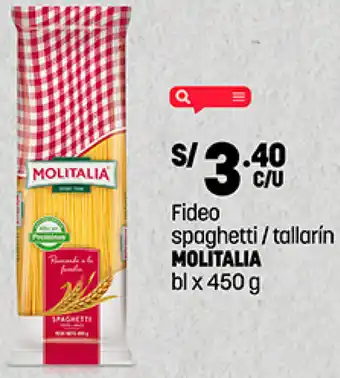 Fideo spaghetti/tallarín MOLITALIA bl x 450 g