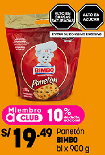 Panetón BIMBO bl x 900 g