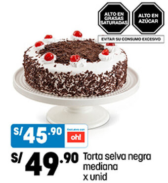 Plaza Vea Torta selva negra mediana x unid oferta