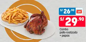 Plaza Vea Combo pollo rostizado + papas oferta
