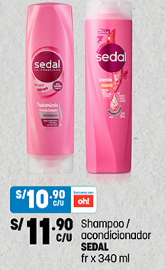 Plaza Vea Shampoo/ acondicionador SEDAL fr x 340 ml oferta