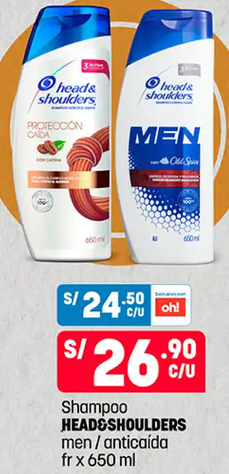 Plaza Vea Shampoo HEAD&SHOULDERS men/ anticaída fr x 650 ml oferta