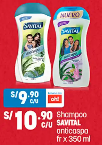 Plaza Vea Shampoo C/U SAVITAL anticaspa fr x 350 ml oferta