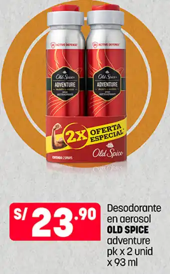 Plaza Vea Desodorante en aerosol OLD SPICE adventure pk x 2 unid x 93 ml oferta