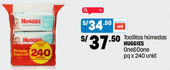 Plaza Vea Toallitas húmedas HUGGIES One&Done pq x 240 unid oferta