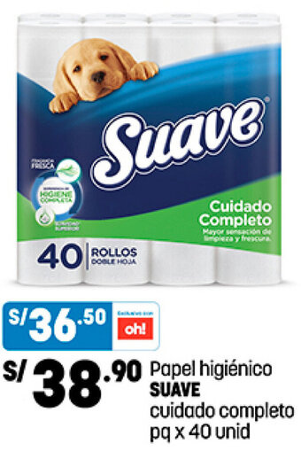 Plaza Vea Papel higiénico SUAVE cuidado completo pq x 40 unid oferta