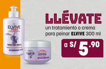 Plaza Vea LLEVATE un tratamiento o crema para peinar ELVIVE 300 ml oferta