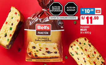 Plaza Vea Panetón BELL'S bl x 800 g oferta