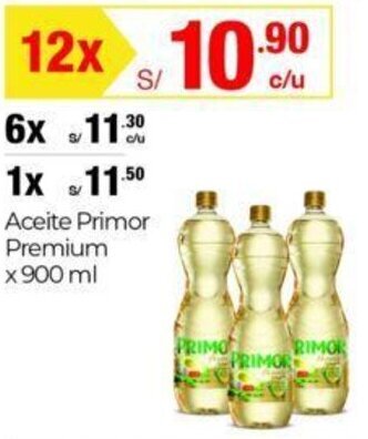 Metro Aceite Primor Premium x 900 ml oferta