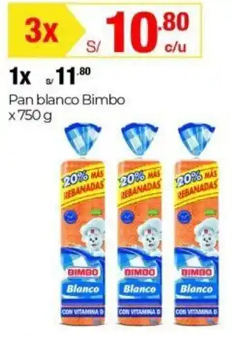 Metro Pan blanco Bimbo x 750g oferta