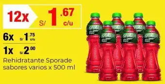 Metro Rehidratante Sporade sabores varios x 500 ml oferta