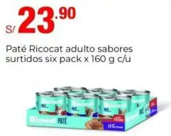Metro Paté Ricocat adulto sabores surtidos six pack x 160 g c/u oferta