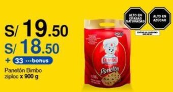 Metro Panetón Bimbo ziploc x 900 g oferta