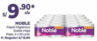 MaxiAhorro NOBLE Papel Higiénico Doble Hoja Pqte. 2 x 10 und. oferta