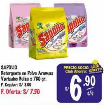 MaxiAhorro SAPOLIO Detergente en Polvo Aromas Variados Bolsa x 780 gr. oferta