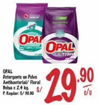 MaxiAhorro OPAL Detergente en Polvo Antibacterial/ Floral Bolsa x 2.4 kg. oferta