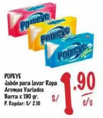 MaxiAhorro Jabón para lavarPopeye Jabón para lavar Ropa Aromas Variados Barra x 190 gr. oferta