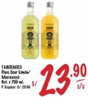 MaxiAhorro TABERNERO Pisco Sour Limón/ Maracuyá Bot. x 700 ml. oferta