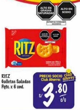 MaxiAhorro RITZ Galletas Saladas Pqte. x 6 und. oferta