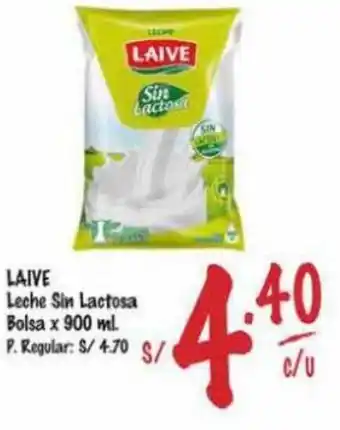 MaxiAhorro LAIVE Leche Sin Lactosa Bolsa x 900 ml. oferta