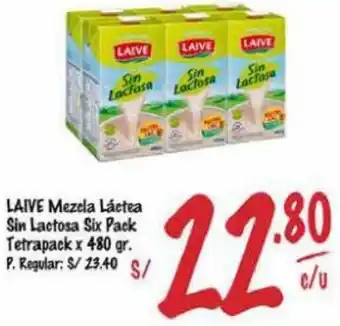 MaxiAhorro LAIVE Mezela Láctea Sin Lactosa Six Pack Tetrapack x 480 gr. oferta