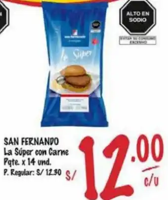 MaxiAhorro SAN FERNANDO La Súper con Carne Pqte. x 14 und. oferta