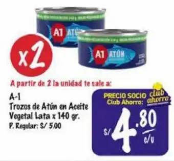 MaxiAhorro A-1 Trozos de Atún en Aceite Vegetal Lata x 140 gr. oferta