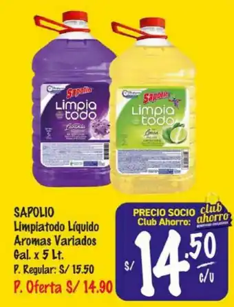 MaxiAhorro SAPOLIO Limpiatodo Líquido Aromas Variados Gal. x 5 Lt. oferta