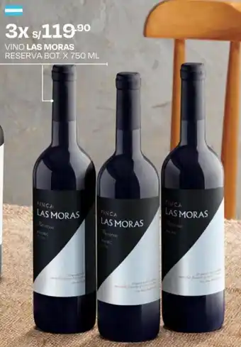 Wong VINO LAS MORAS RESERVA BOT. X 750 ML oferta