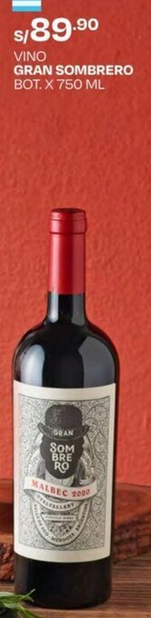 Wong VINO GRAN SOMBRERO BOT. X 750 ML oferta